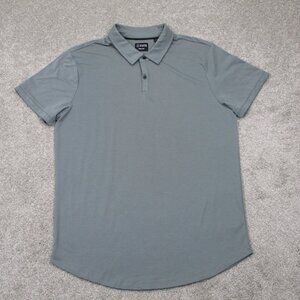 Cuts Polo Shirt Mens 2XL XXL‎ Green PYCA Pro Curve-Hem Stretch Short Sleeve